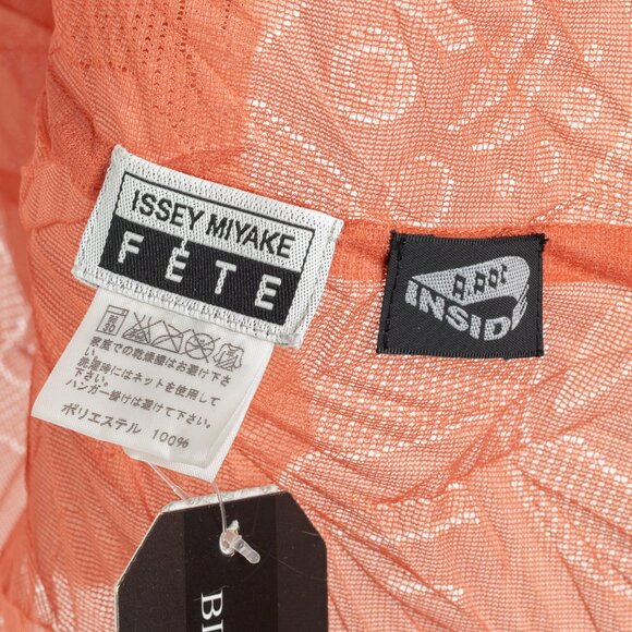 Issey Miyake Fete Terracotta Architectual-Pleated Perforated-Face Jacket - Picture 7 of 8